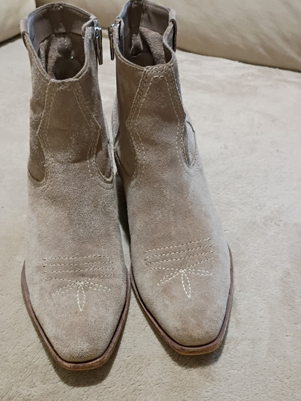 Dolce Vita Taupe Suede Ankle Bootie - Picture 5 of 10